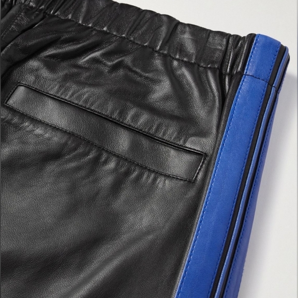 Marni - Straight-Leg Panelled Striped Leather Trousers - Black - Picture 4 of 4